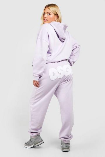 Plus Dsgn Studio Bubble Toweling Applique Oversized Sweatpant lilac