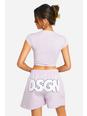 Lilac Dsgn Studio Bubble Towelling Applique Sweat Track Pants Short