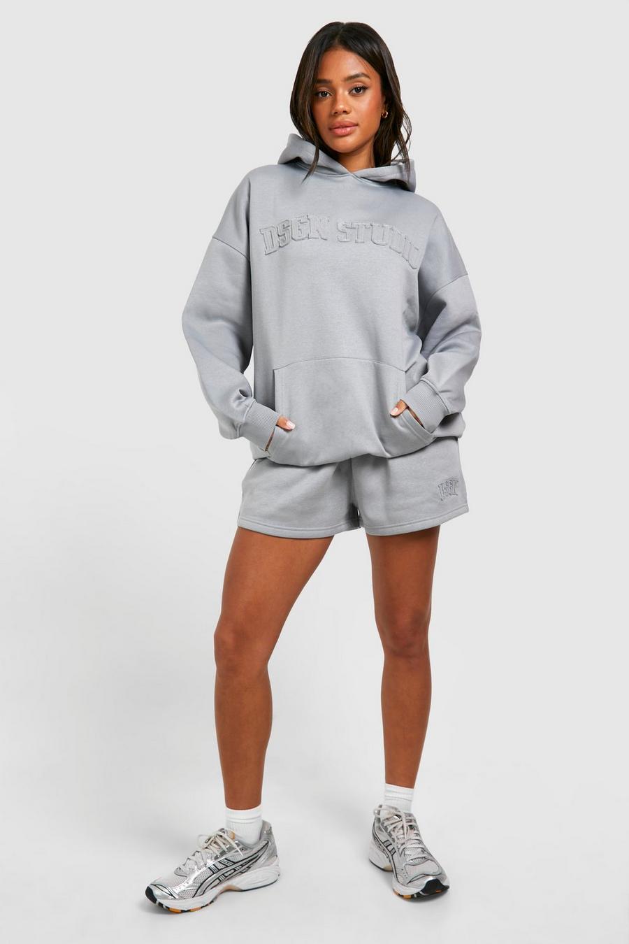 Light blue Self Fabric Applique Oversized Hoodie image number 1