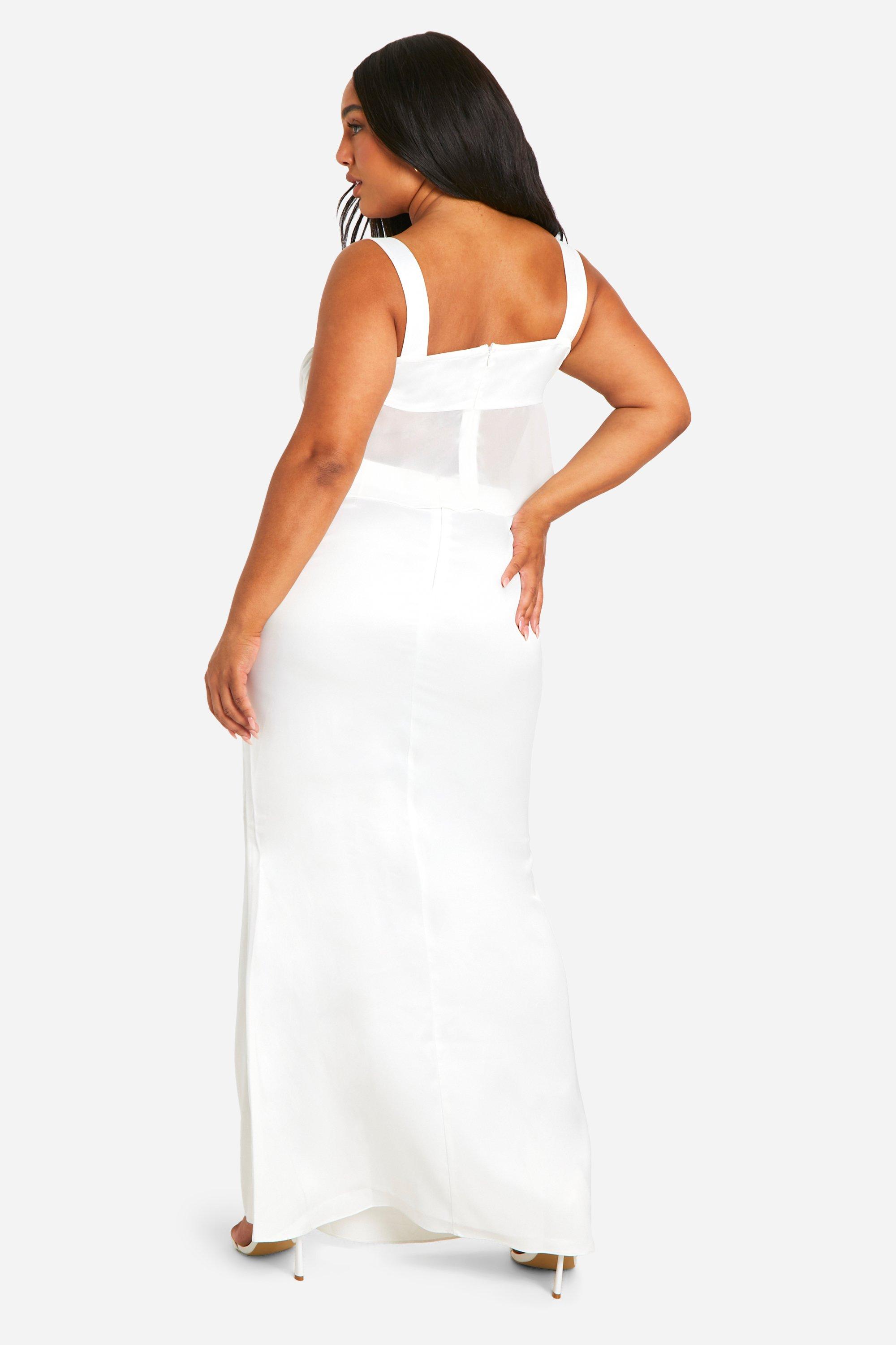 Plus Satin Maxi Skirt boohoo