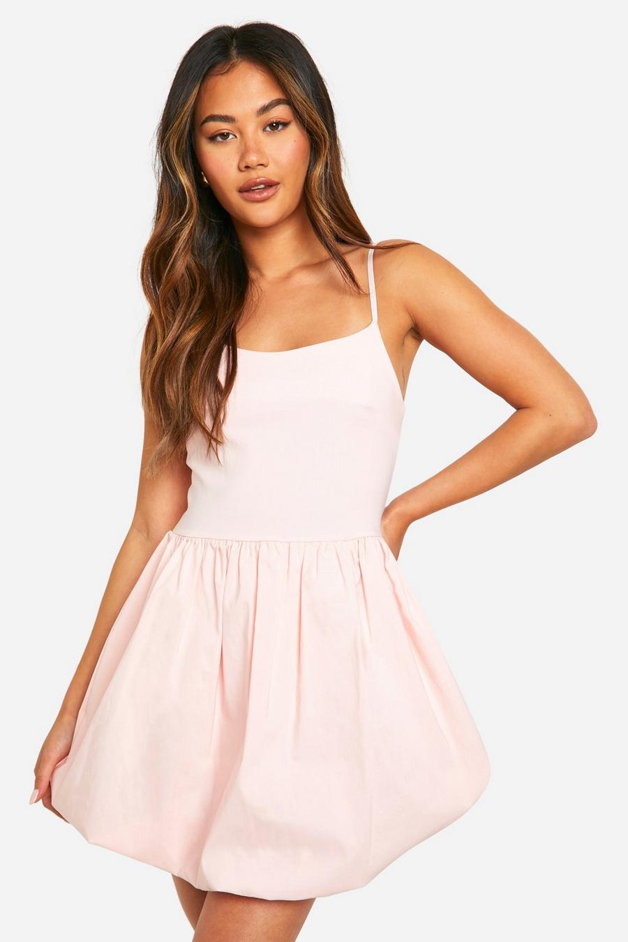 Robe courte à manches bouffantes, Baby pink