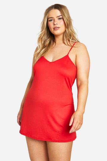 Plus Basic Supersoft Low Back Beach Dress orange