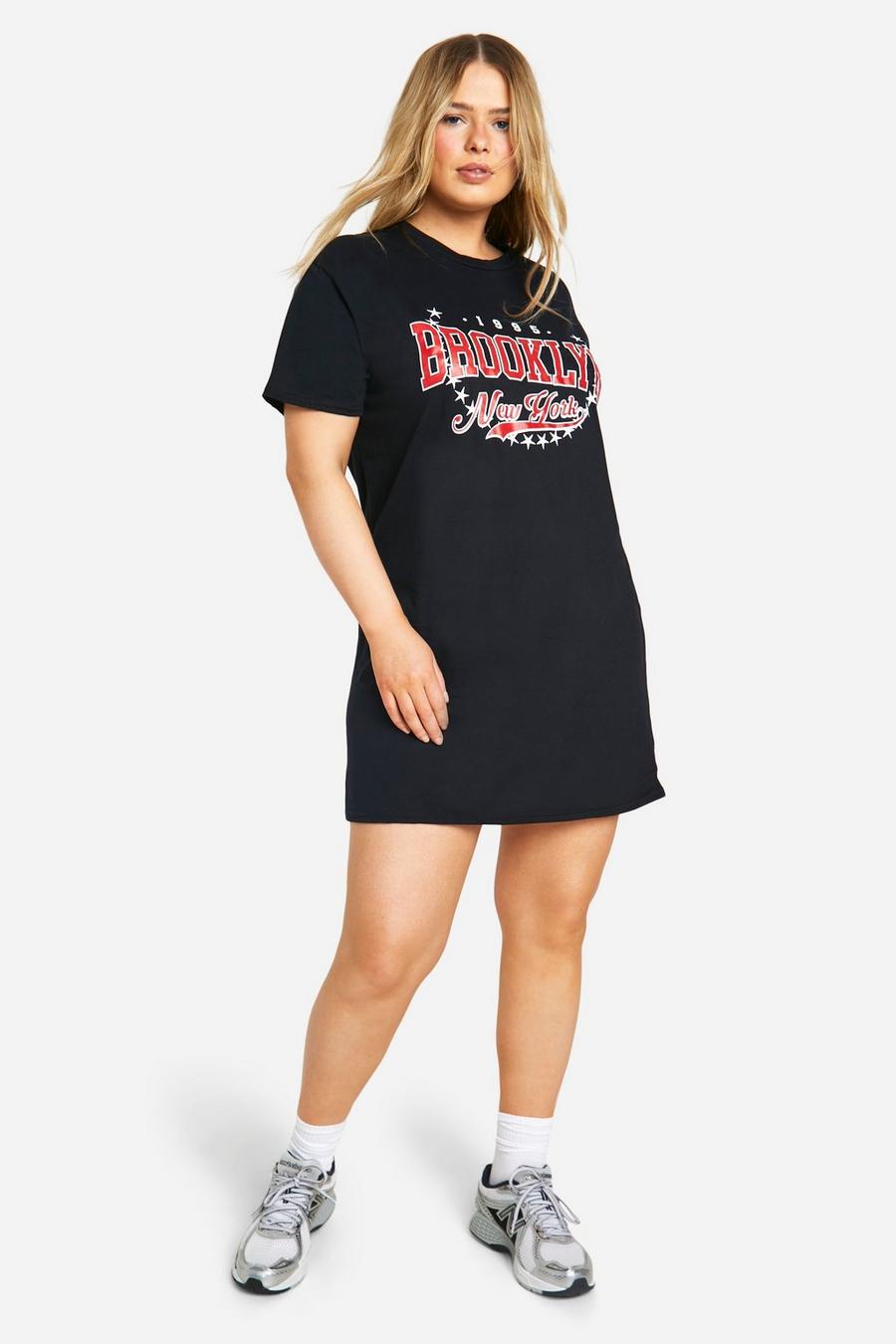 Black Plus Brooklyn Graphic T-Shirt Dress image number 1