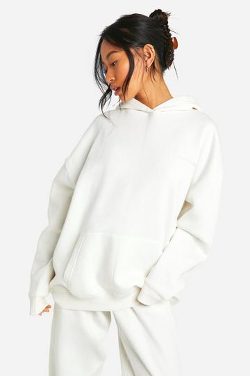 Oversized Geborduurde Dsgn Studio Hoodie ecru