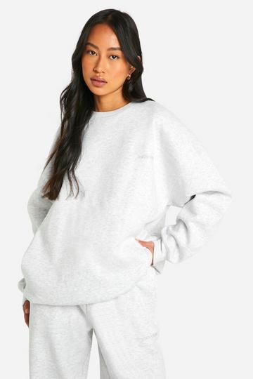 Dsgn Studio Embroidered Oversized Sweatshirt ash grey