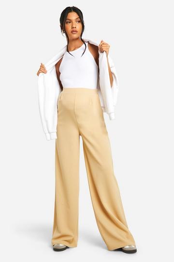 Maternity Tailored Crepe Wide Leg Pants stone