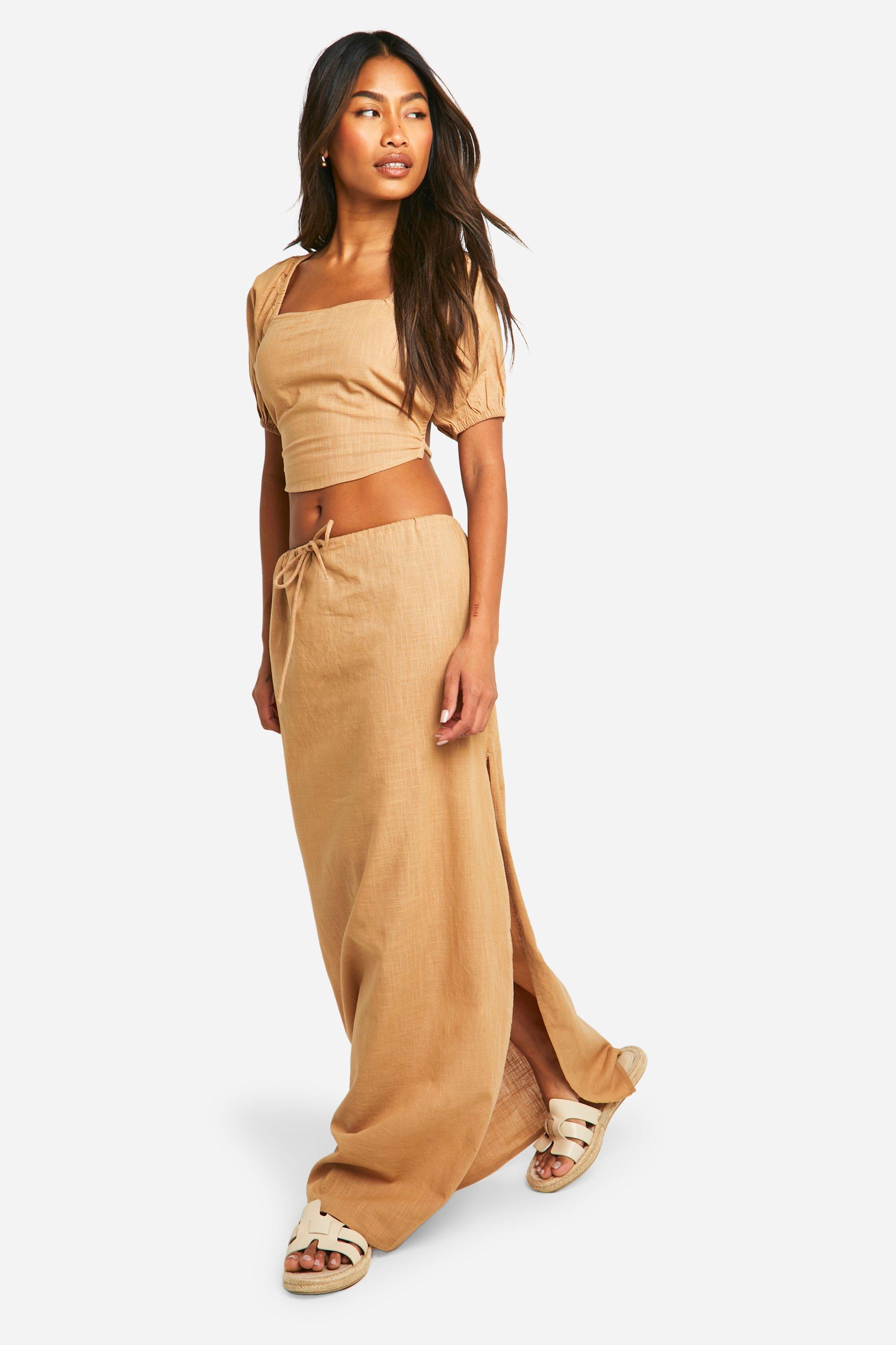 Jupe longue en coton femme sale