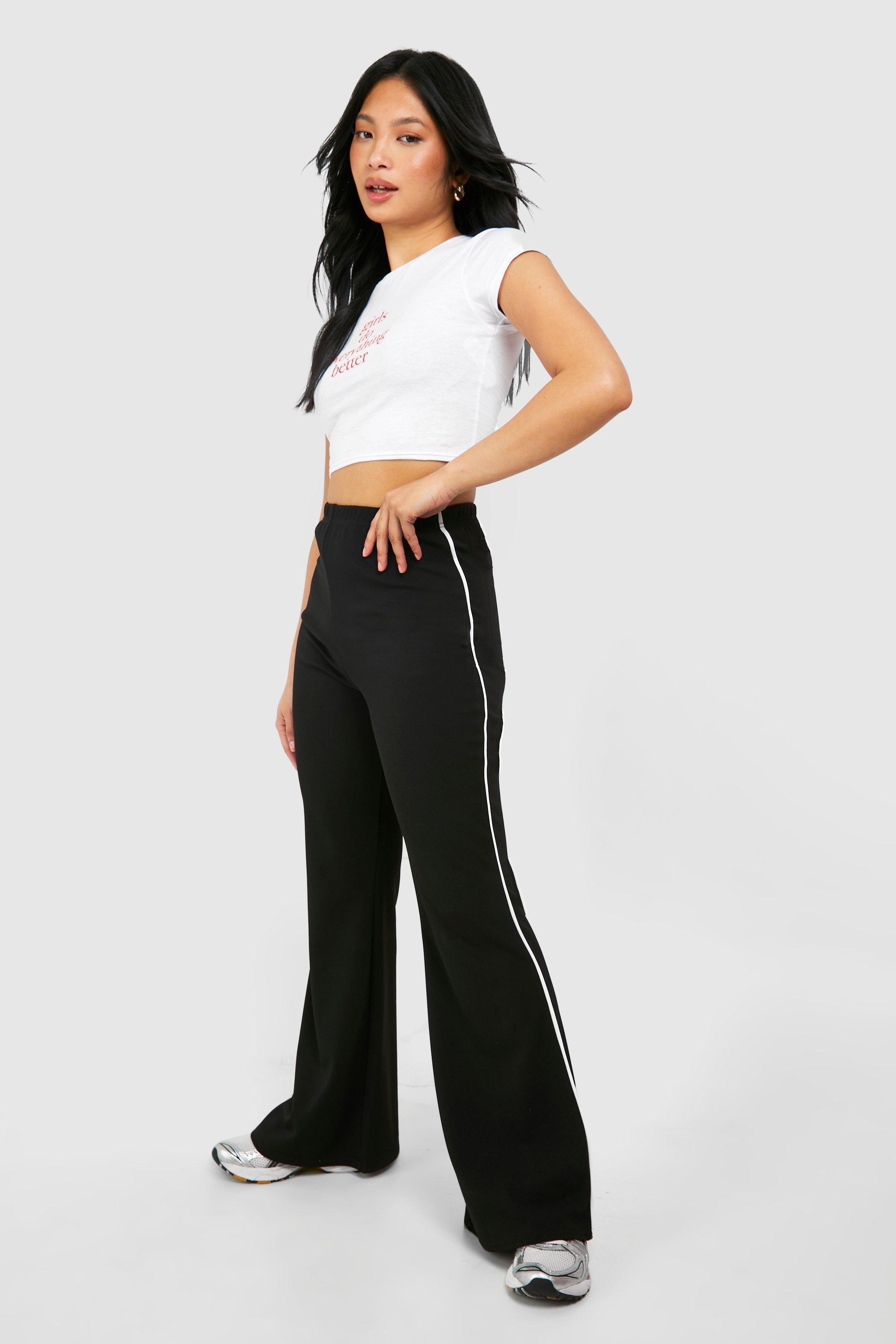 Petite Contrast Binding Flared Legging