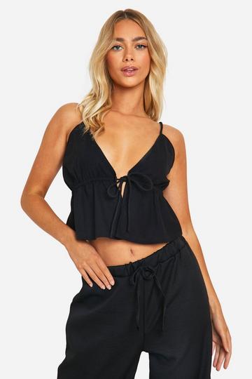 Black Cami Tie Detail Top