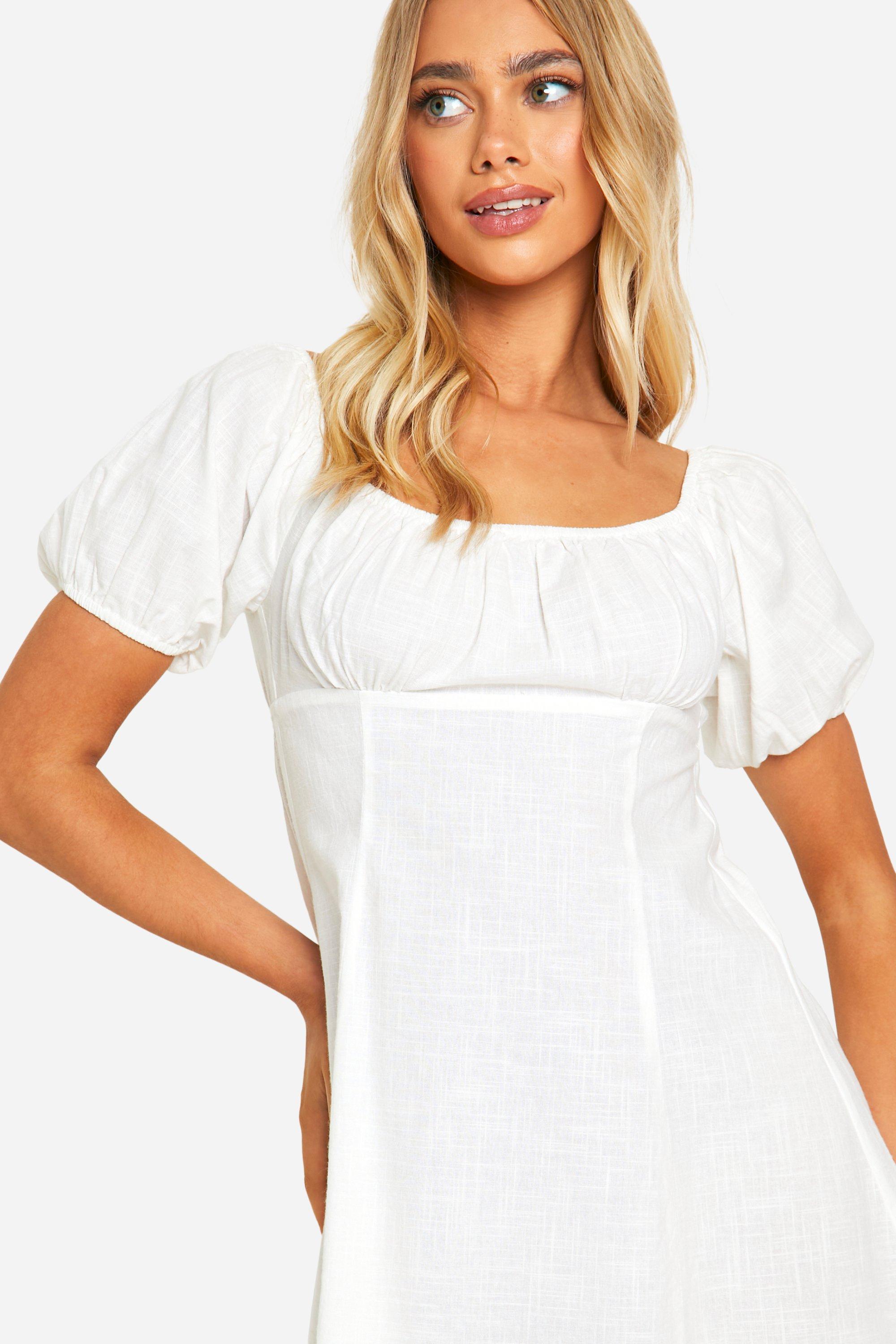 Boohoo white skater dress best sale