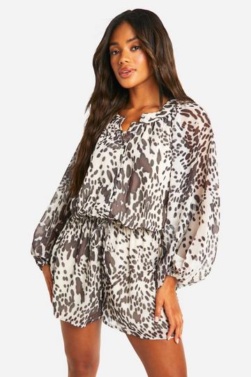 Printed Chiffon Romper multi