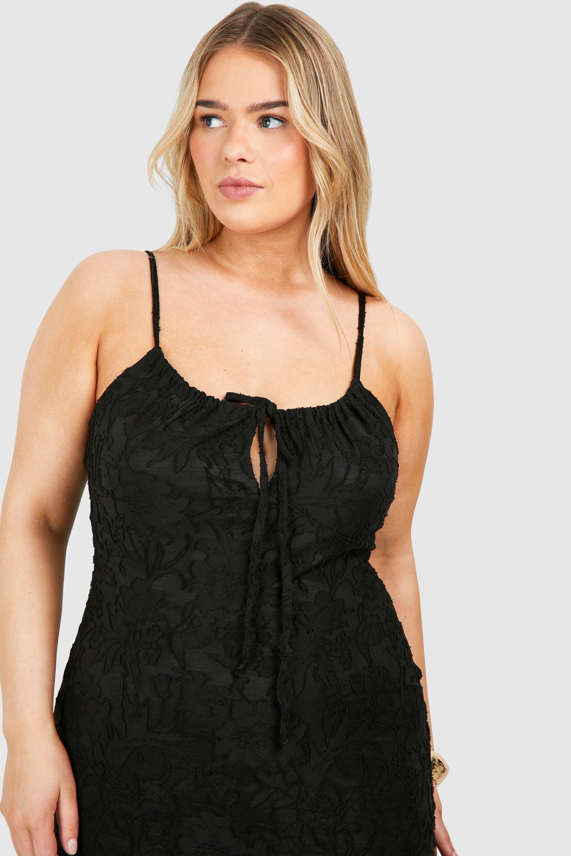 Plus Textured Floral Slip Maxi Dress boohoo USA
