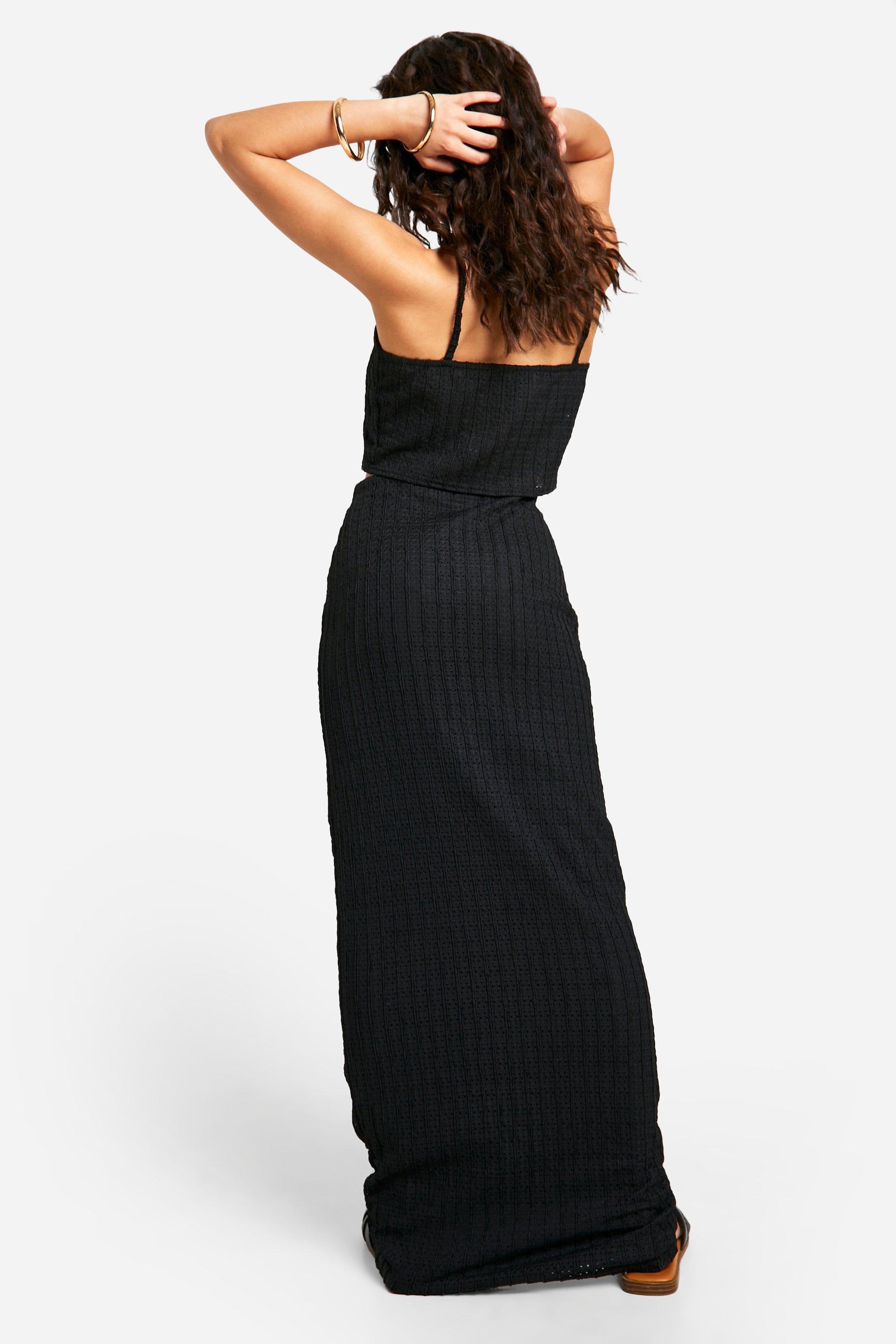 Petite Textured Jersey Maxi Skirt boohoo UK