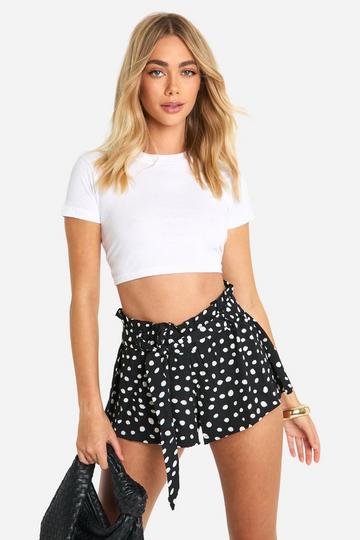 Polka Dot High Waisted Shorts black