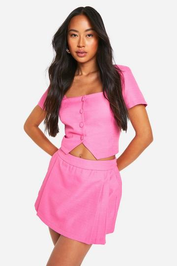 Getailleerde Wikkel Skort pink