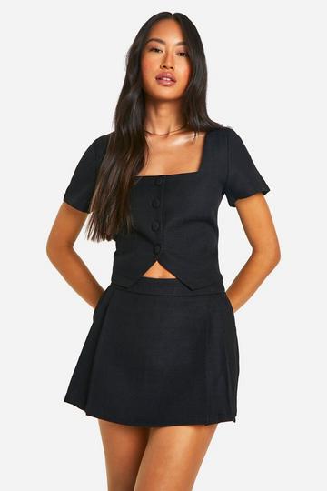 Wrap Front Tailored Skort black