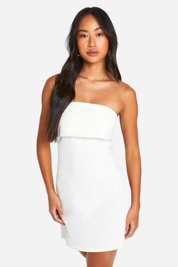 Tailored Bandeau Mini Dress ivory