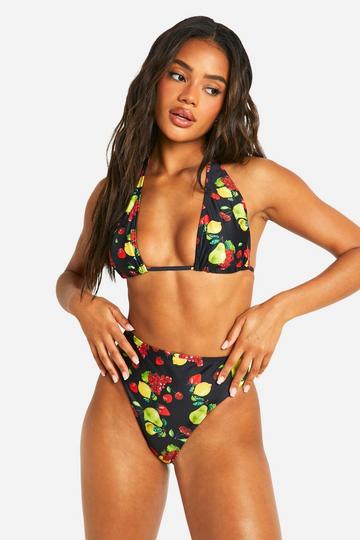 Fruit Print Hipster Bikini Broekje black