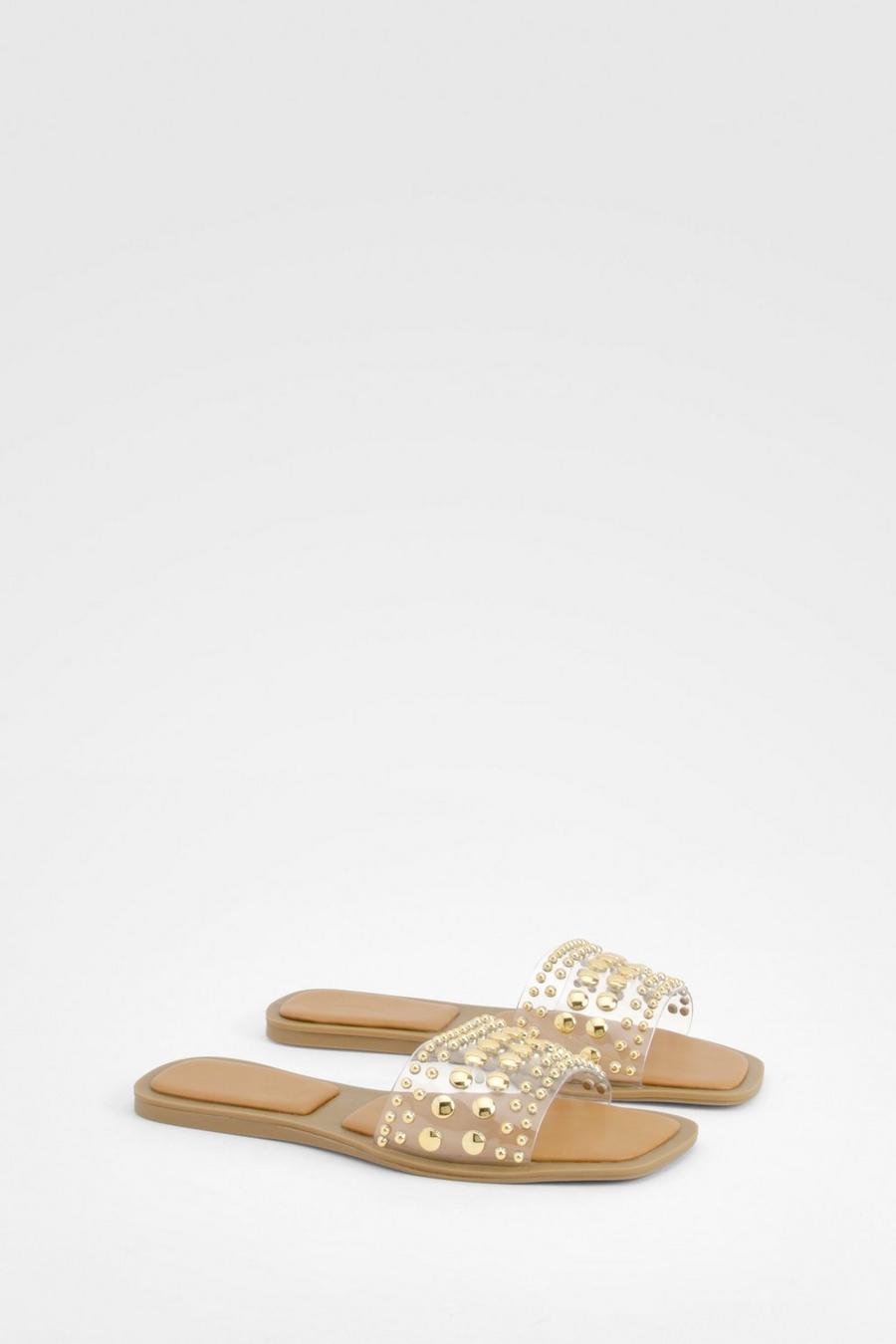 Clear Slippers Met Studs image number 1
