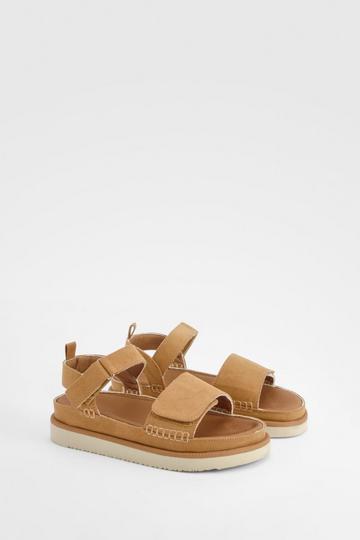 Dikke Tweedelige Casual Sandalen chestnut