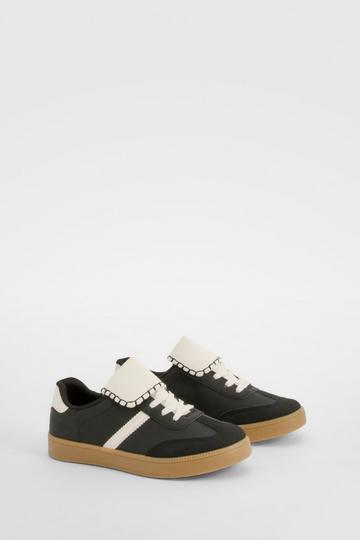 Contrast Gum Sole Sneakers black