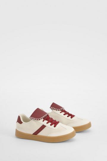 Contrast Gum Sole Sneakers white