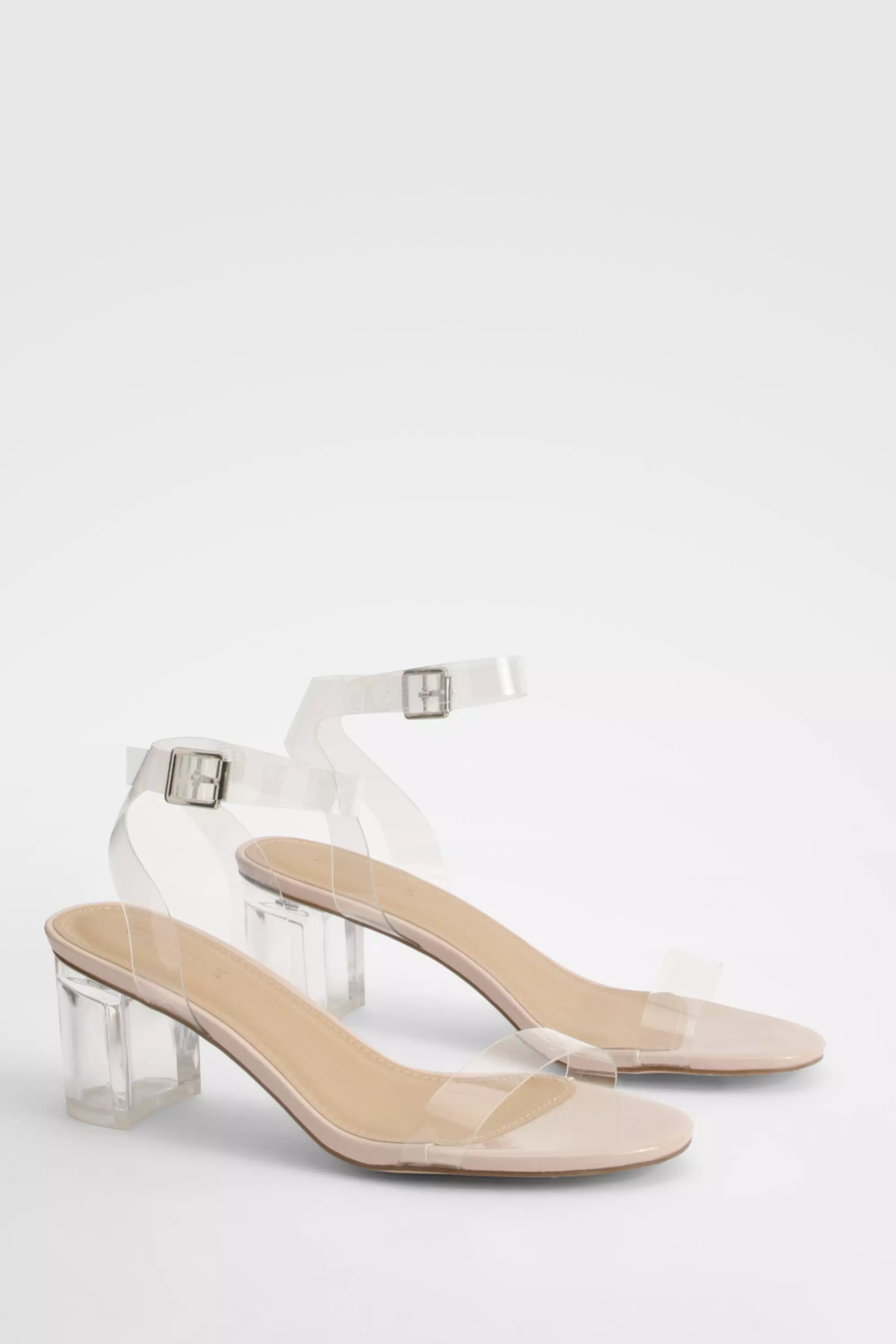 Nude Clear Low Block Heels alternative image