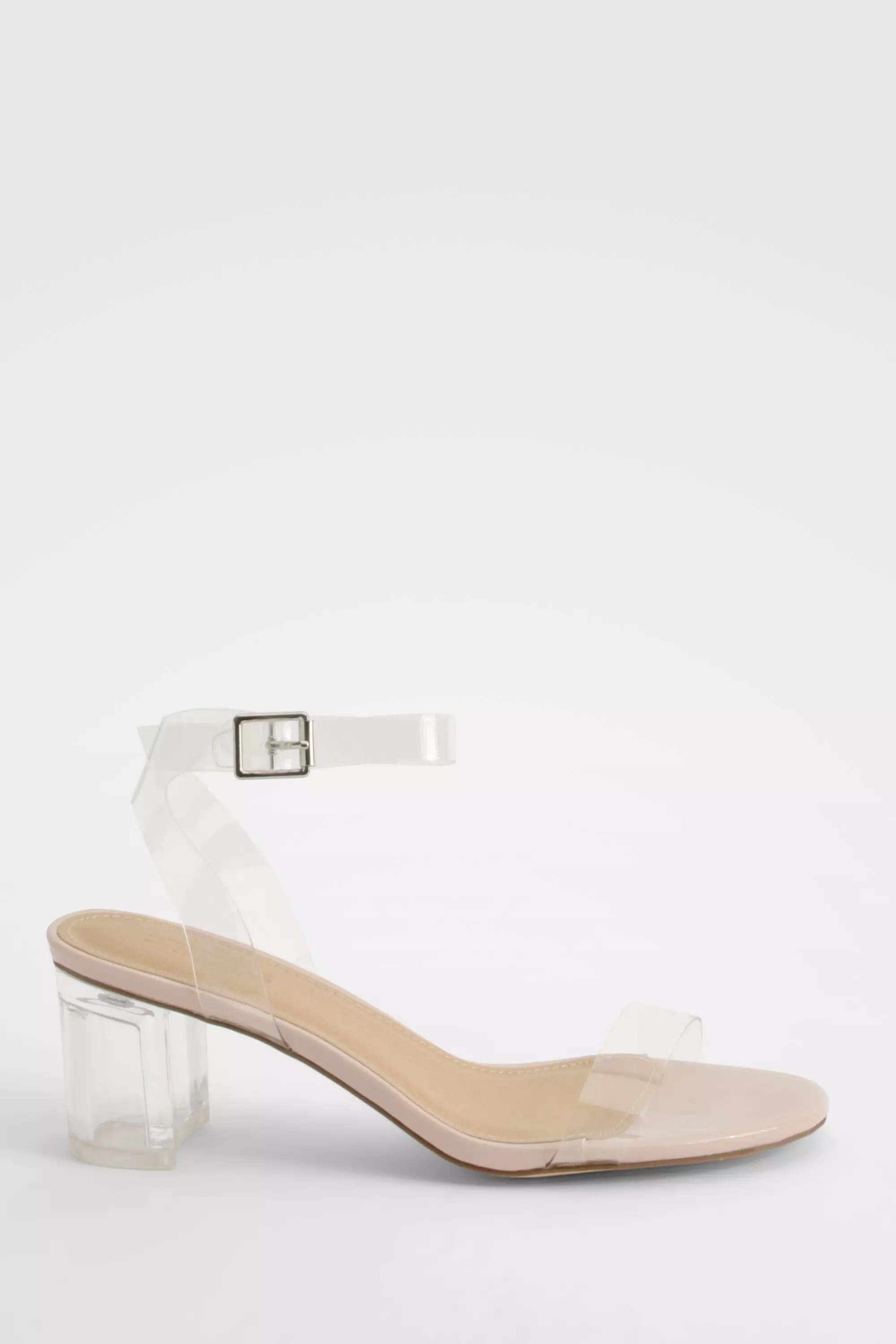 Nude Clear Low Block Heels alternative image