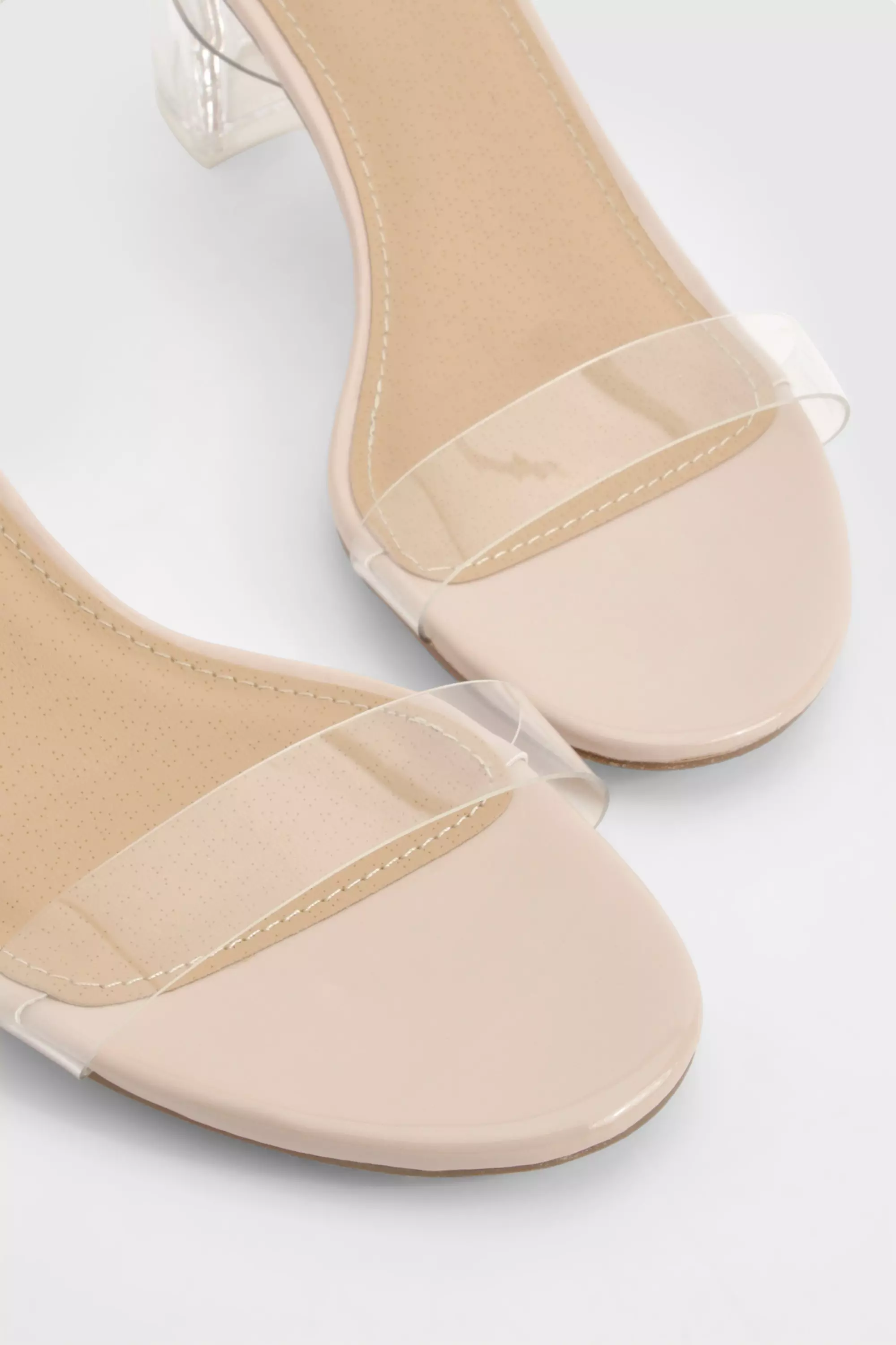 Nude Clear Low Block Heels alternative image