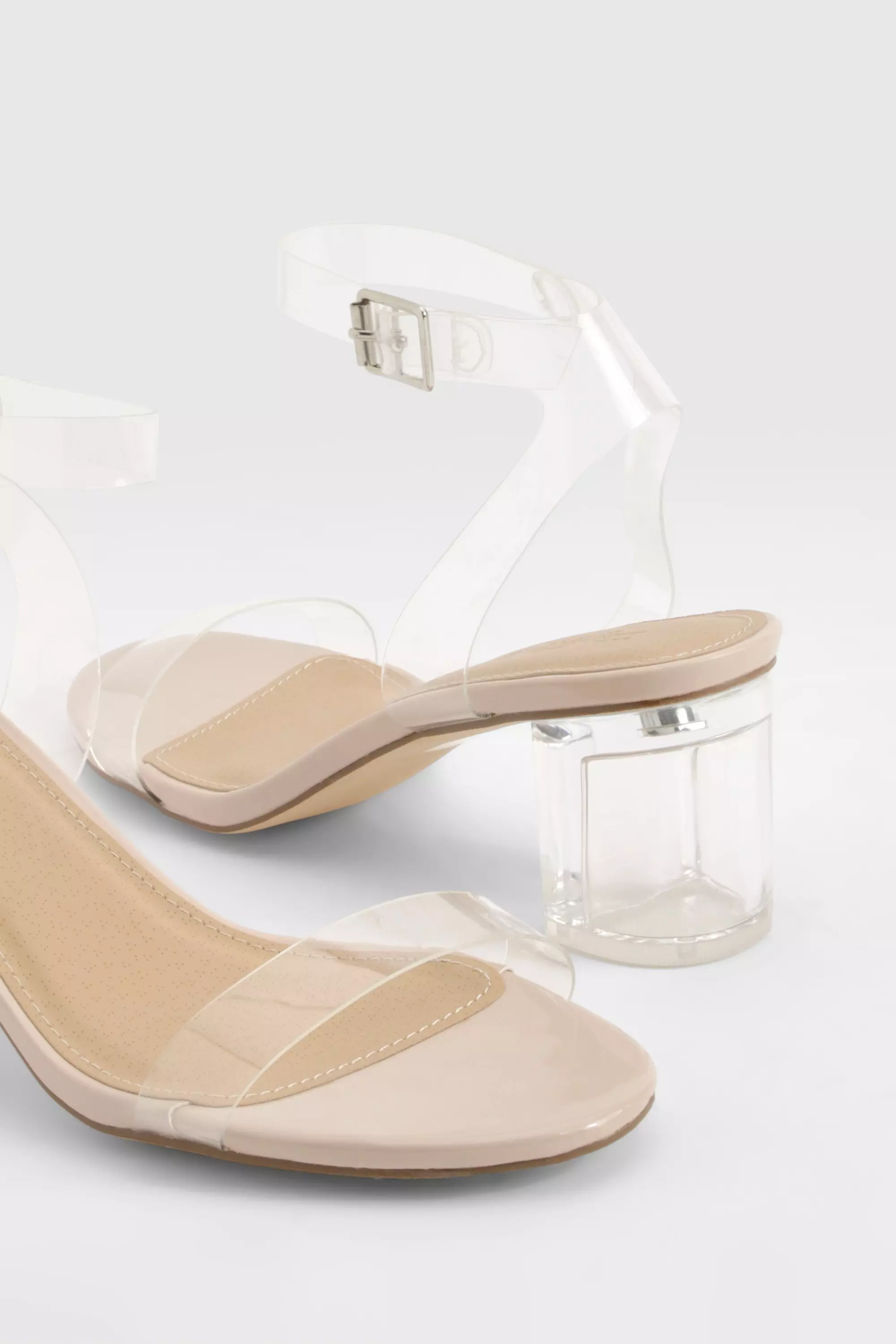 Nude Clear Low Block Heels alternative image