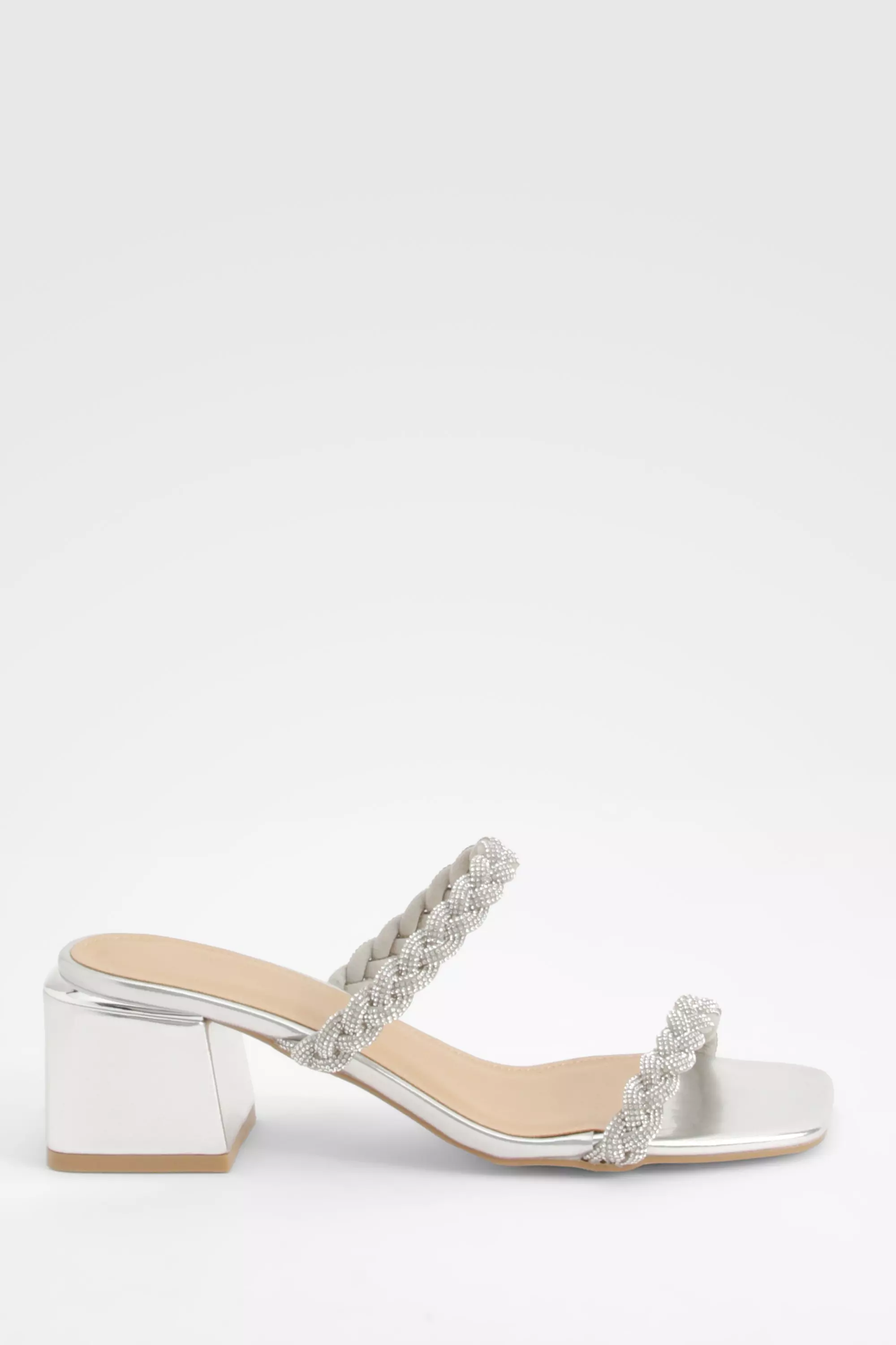 Embellished Strap Low Block Heeled Mules alternative image