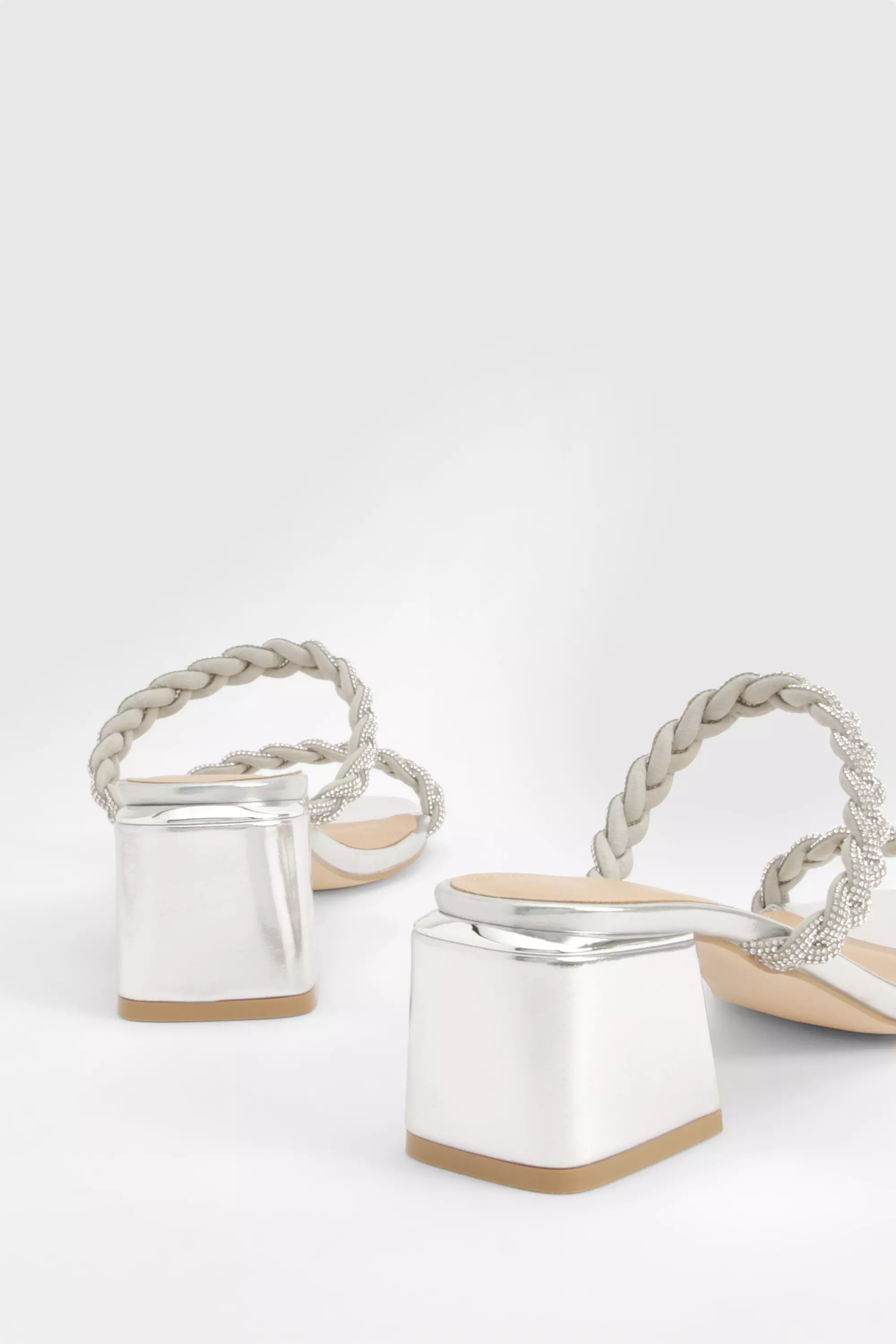 Embellished Strap Low Block Heeled Mules alternative image