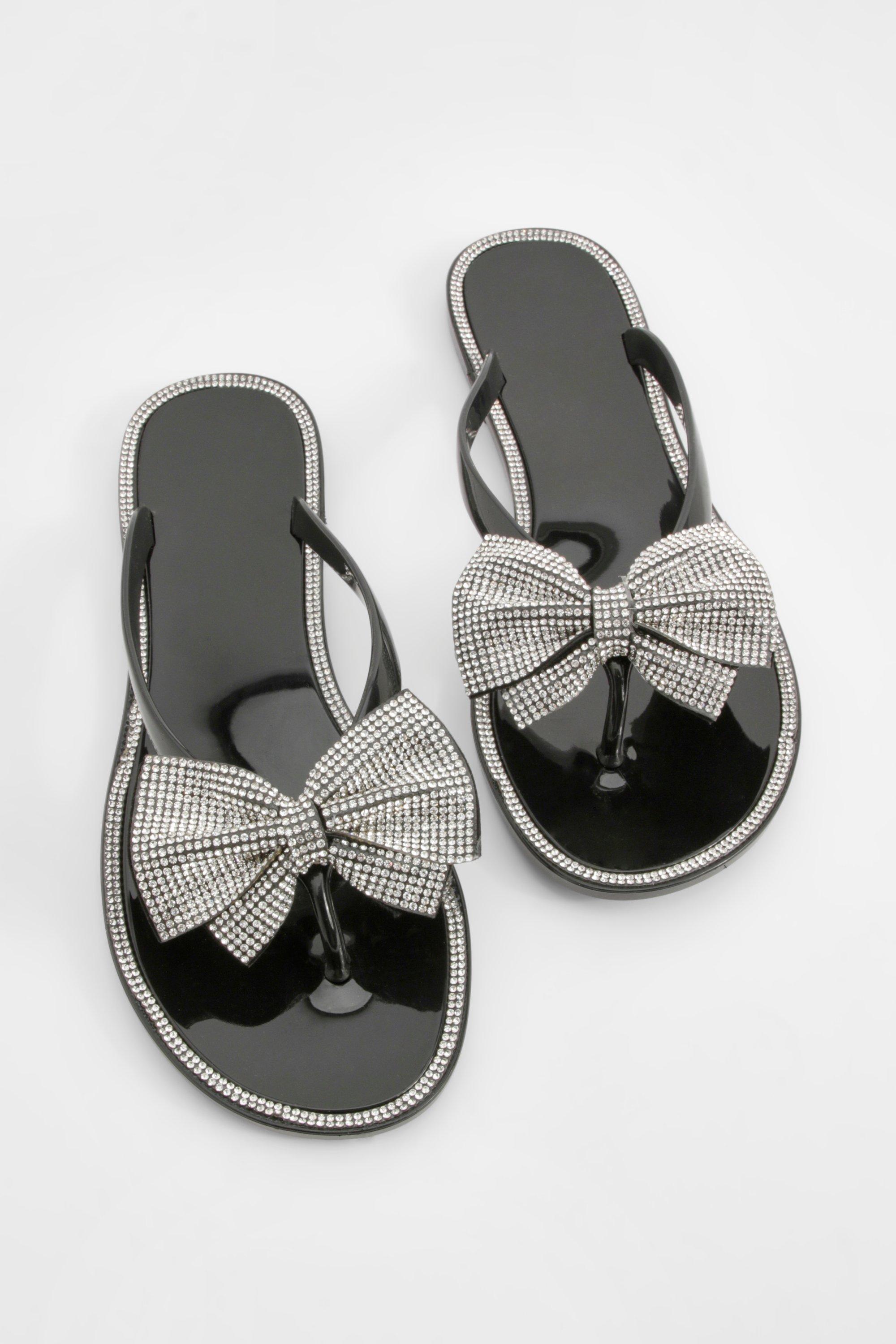 Black and silver flip flops online