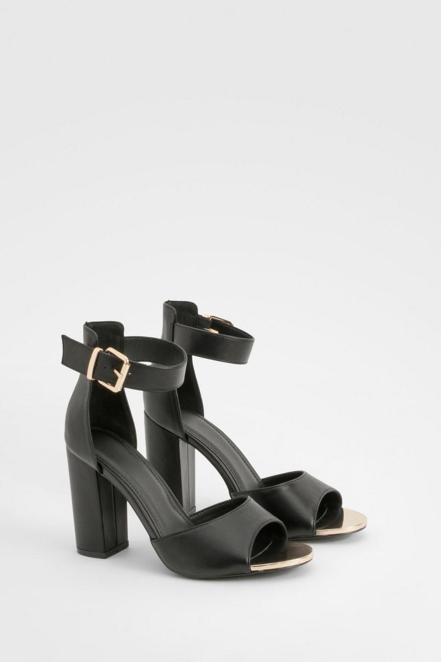 Metallic Heels mit Blockabsatz, Black image number 1