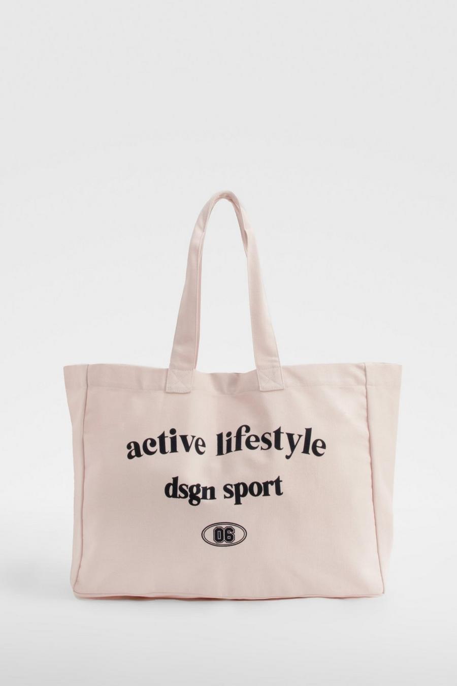 Pink Active Lifestyle Oversized Canvas Tote Bag  