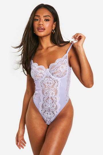 Lace Panel Bodysuit lilac