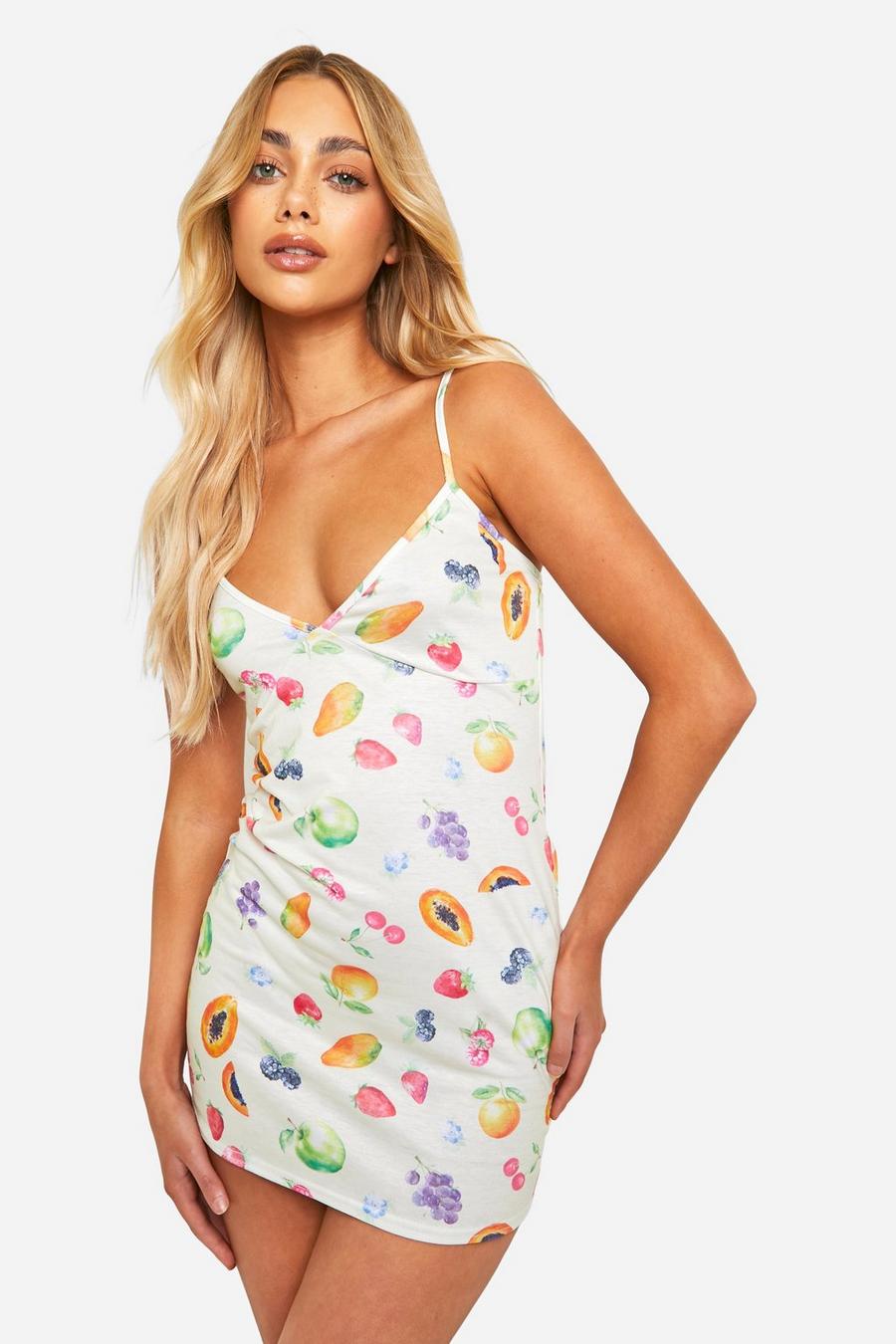 Yellow Fruit Print Nightgown image number 1