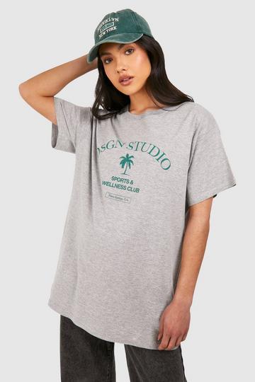 Maternity Dsgn Studio Printed Oversized T-shirt grey marl