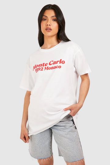 Maternity Monte Carlo Print Oversized T-shirt white