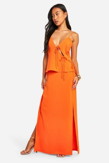 Side Split Maxi Skirt orange