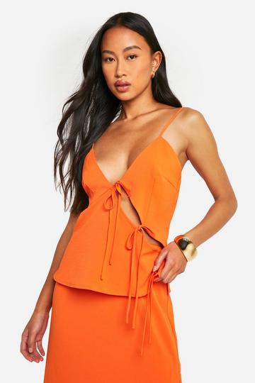 Tie Detail Asym Camisole orange