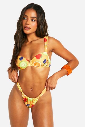 Fruit Print Bikini Brief tropical orange