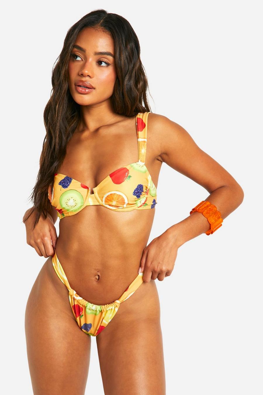 Bikinihose mit Obst-Print, Tropical orange image number 1