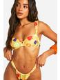 Tropical orange Fruit Print Underwired Bikini Top