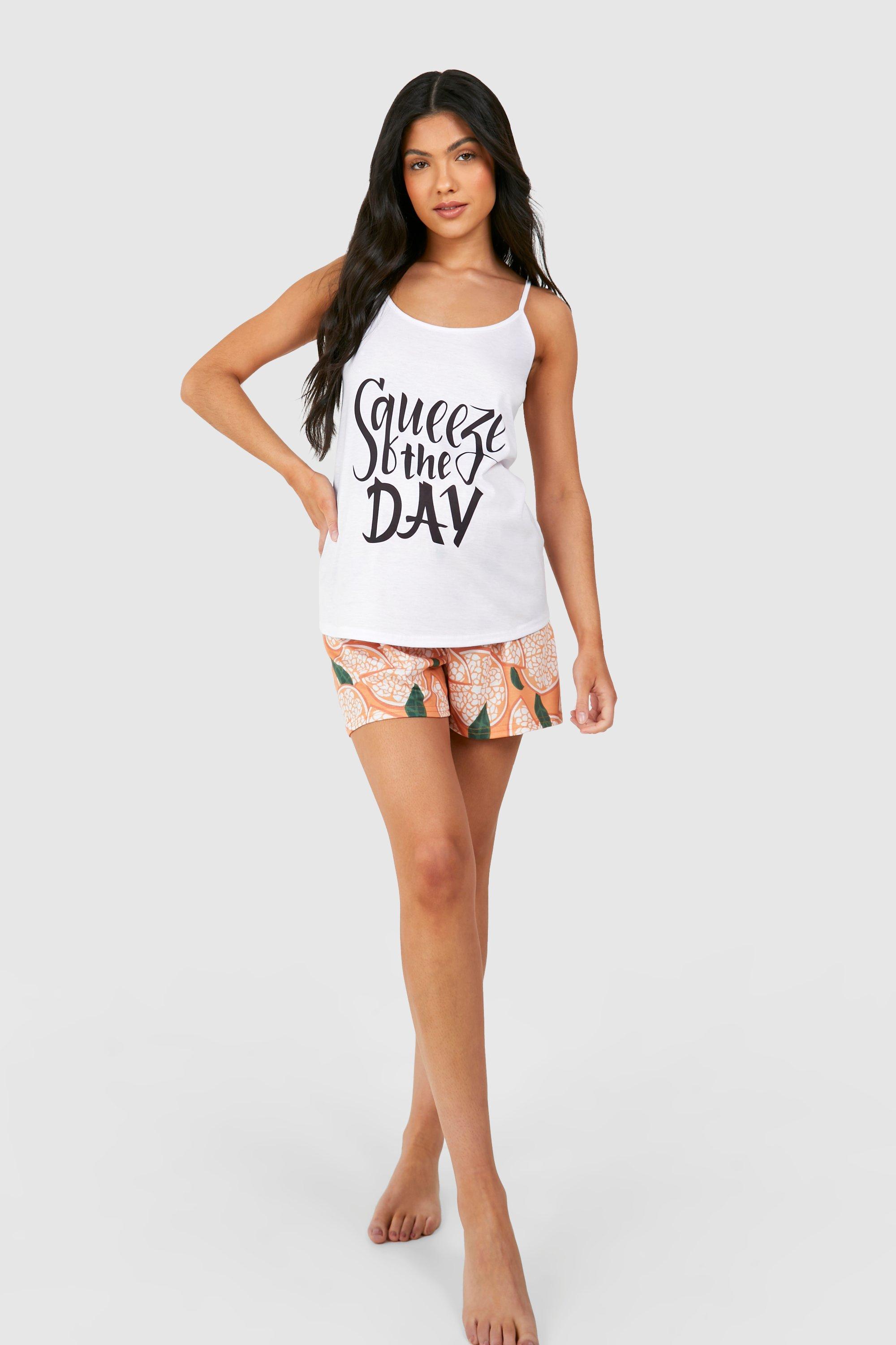 Boohoo Women s Maternity Squeeze The Day Vest And Short Pyjama Set Yellow