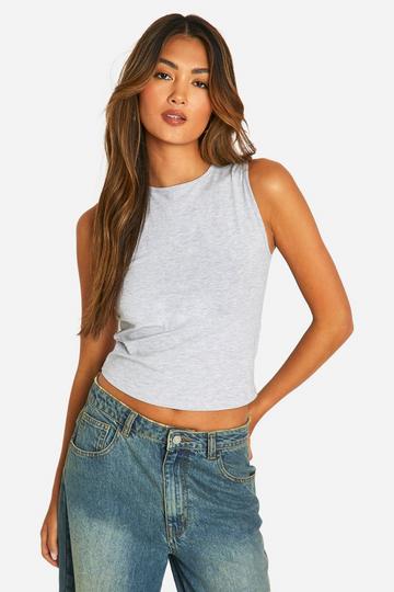 Crop Top Met Tank Top grey marl