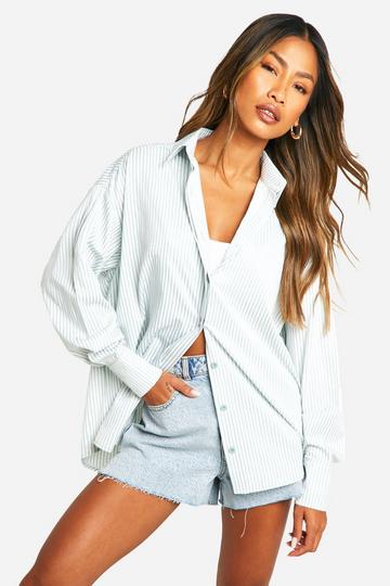 Striped Oversized Shirt sage