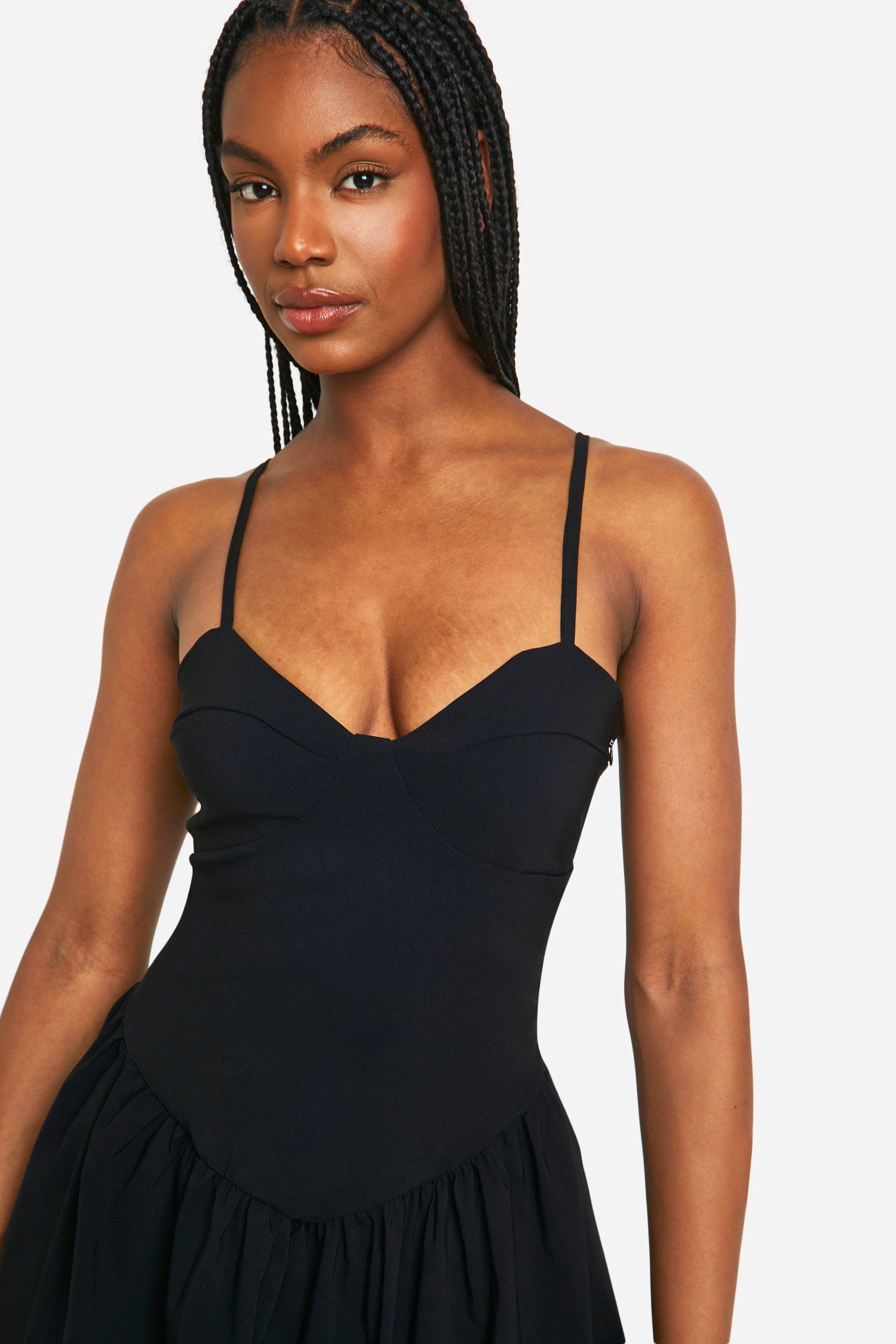 Black corset mini dress best sale