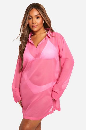 Pink Plus Cover-up Beach Kaftan