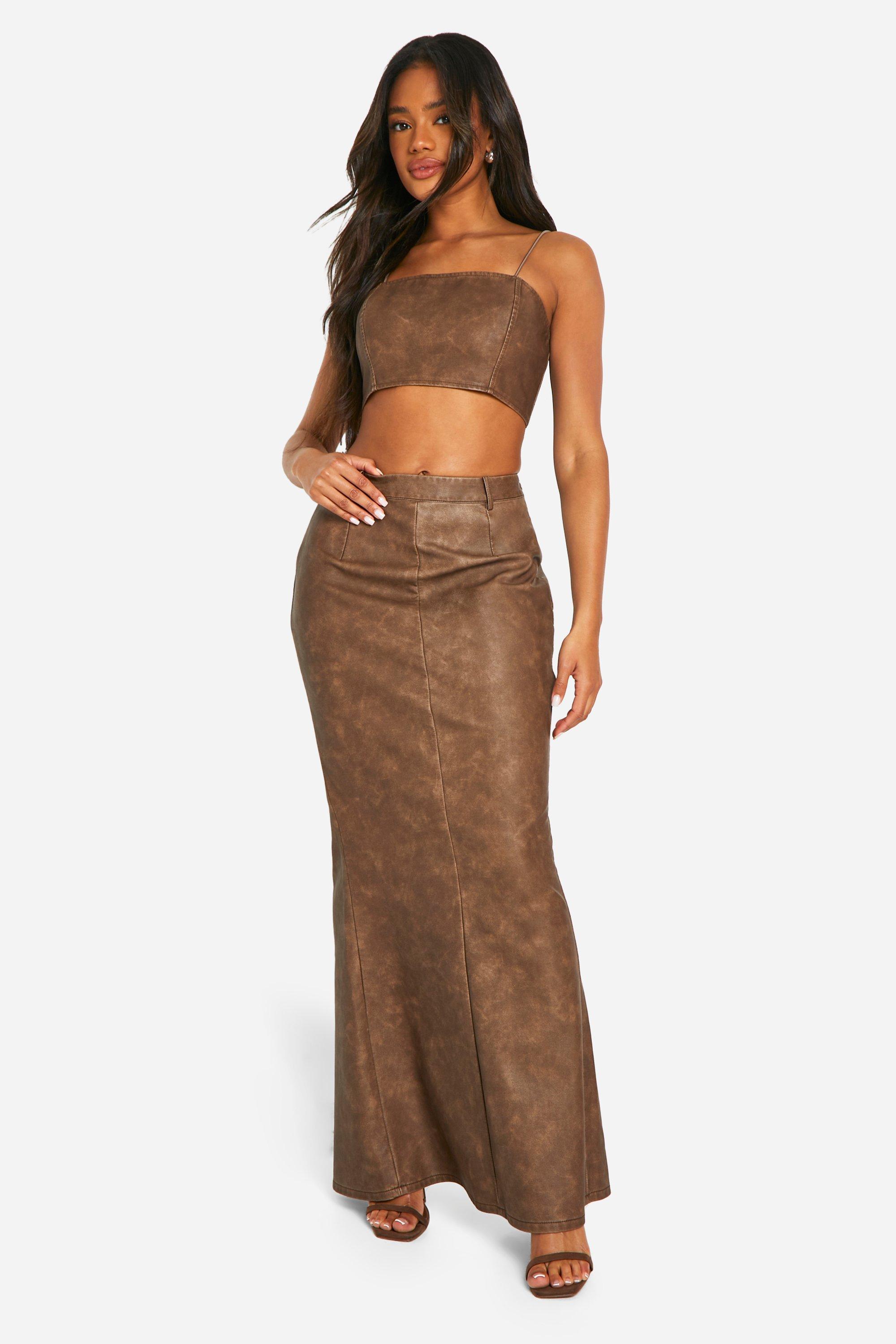 Leather maxi skirt best sale